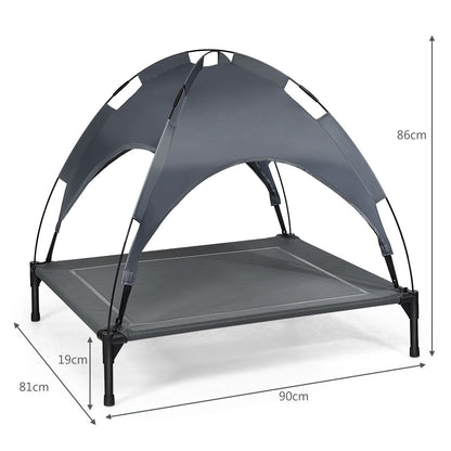 Lit Pour Chien Sur Pieds Cadre En Acier Robuste Utilisable À L'Intérieur Et L'Extérieur 90 X 81 X 86 CM/105 X 87 X 89 CM