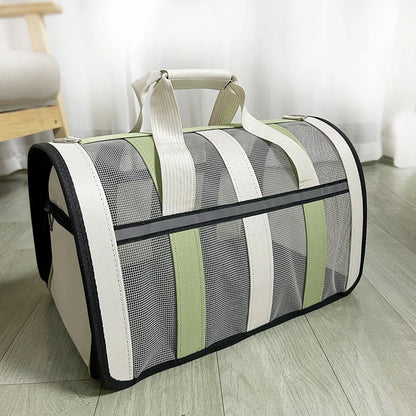 Pet Carrying Bag Outing Portable Cat Dogs Handbag Foldable Small to Medium Dog Cage Mesh Handbag