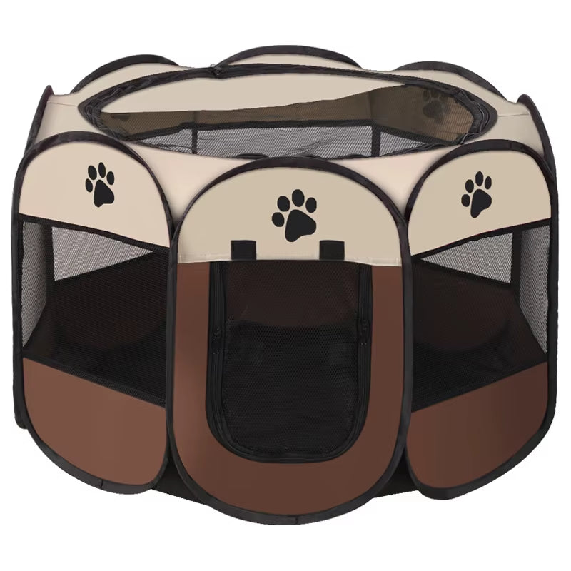 Folding Pet Tent Dog House Camping Accessories Pet Cage Octagonal Cage Fence Outdoor Playpen Puppy Shelter