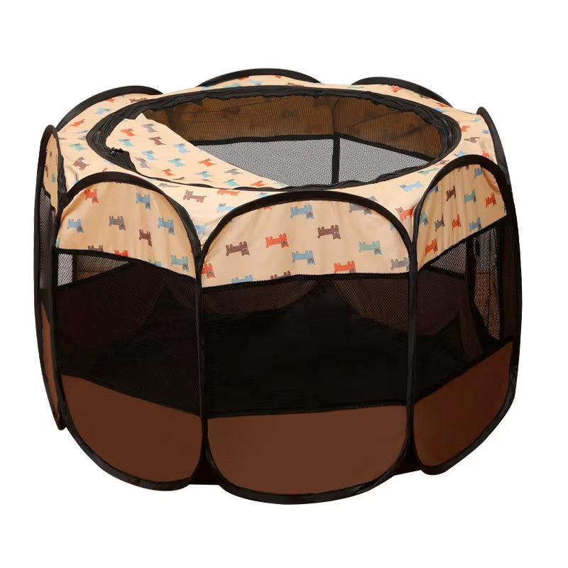 Folding Pet Tent Dog House Camping Accessories Pet Cage Octagonal Cage Fence Outdoor Playpen Puppy Shelter