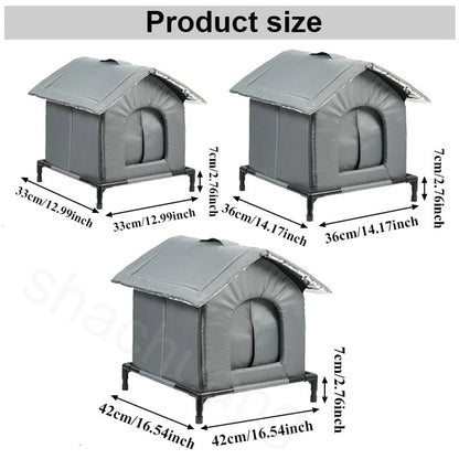 New Outdoor Cat House Waterproof Insulated Pet Cave with Kickstand Winter Warm Summer Cooling Foldable for Feral Stray Animal