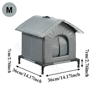 New Outdoor Cat House Waterproof Insulated Pet Cave with Kickstand Winter Warm Summer Cooling Foldable for Feral Stray Animal