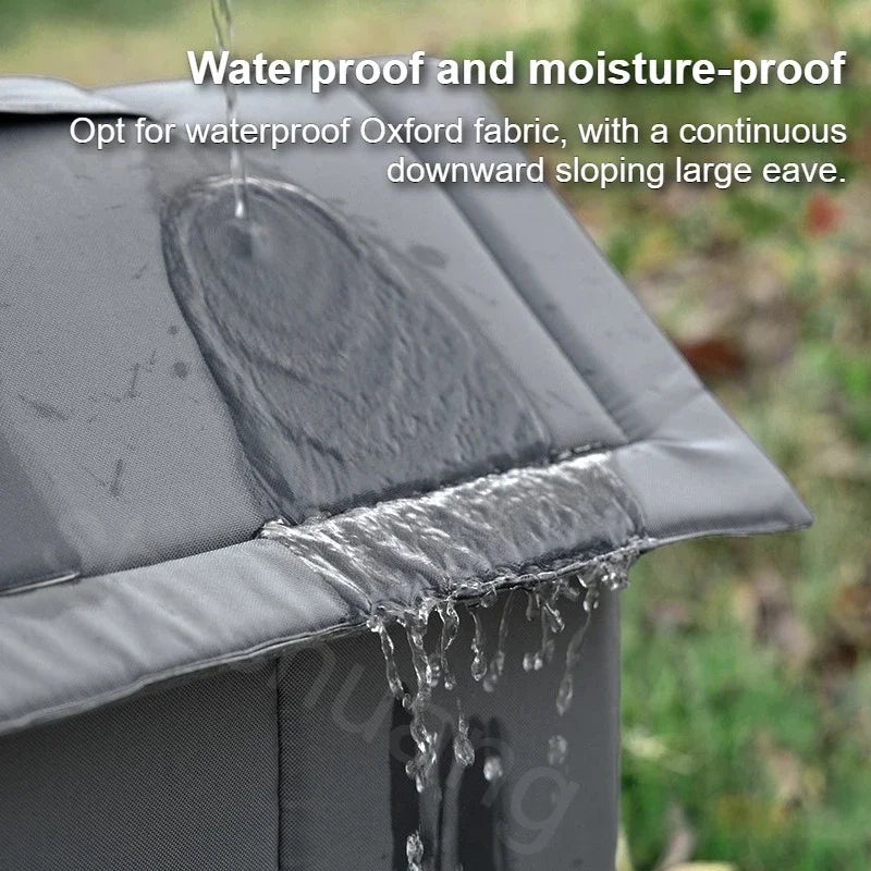 New Outdoor Cat House Waterproof Insulated Pet Cave with Kickstand Winter Warm Summer Cooling Foldable for Feral Stray Animal