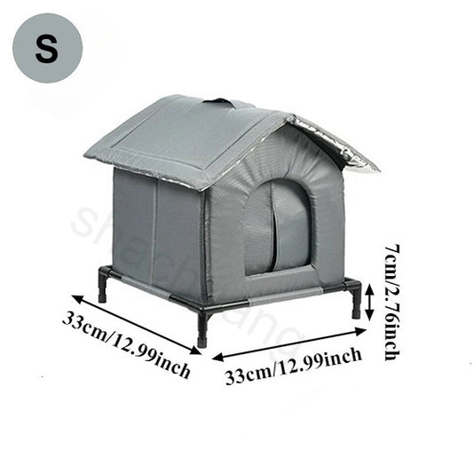 New Outdoor Cat House Waterproof Insulated Pet Cave with Kickstand Winter Warm Summer Cooling Foldable for Feral Stray Animal